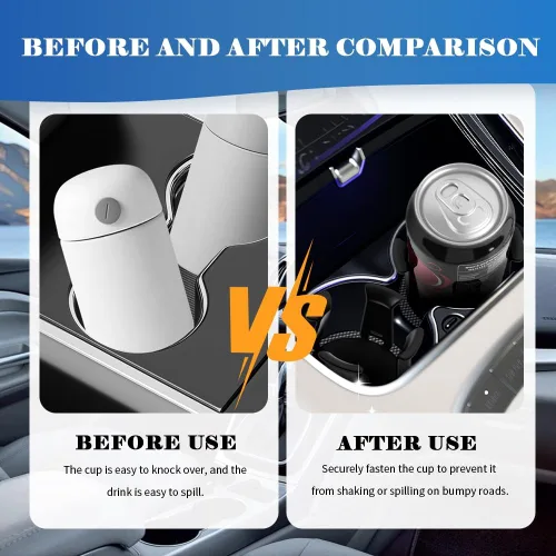 Vista 4 de 2 PCS Inserto de Portavasos para Automóvil, Inserto de Portavasos Portátil Autoadhesivo para Automóvil para Fijar Tazas/Bebidas, Portavasos