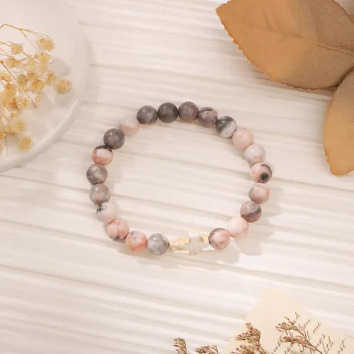 Vista 4 de JoycuFF Regalos Cristianos, Pulseras de Cruz para Mujeres, Joyería Cristiana Católica Religiosa de Fe de Pascua, Pulseras de Piedra Natural