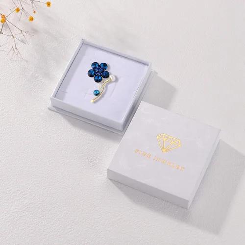 Vista 5 de Broche de perlas florales con diamantes de imitación, broche de cristal, ramo de hojas, broche de moda, accesorios de vestir de cumpleaños