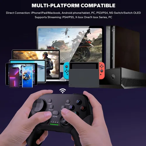 Vista 2 de Megadream Wireless Mobile Gaming Controller Gamepad for iPhone/Android/iPad/PC/Switch/PS4/iPad Joystick with Phone Holder, Supported Cloud Game