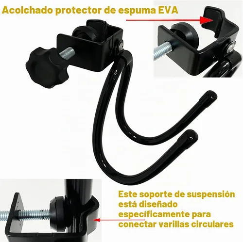 Vista 2 de Pmsanzay Soporte de micrófono para pandereta, soporte de clip para auriculares, fácil de colocar en música o soporte de micrófono para pandereta