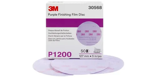 Vista 5 de Disco de película para acabado púrpura antipolvo, modelo P1 3769 de 6 pulgadas, de 3M, P600, 3