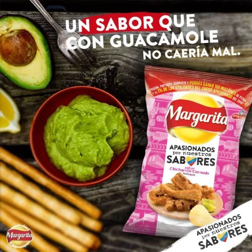 Vista 7 de Papas Margarita (paquete de 12) Patatas fritas extra crujientes alas BBQ y limón sabor a pimienta Papitas Margarita extra crocantes de Alitas BBQ