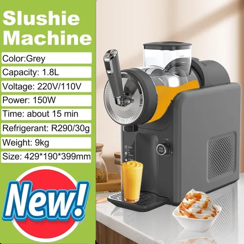 Vista 3 de Máquina de granizado de 150w para el hogar: 15-60 minutos máquina de granizado, congelado bebida y máquina de granizado con 5 programas
