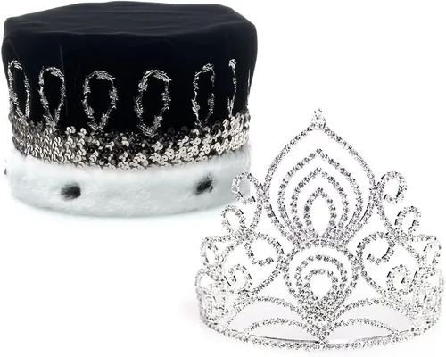 Vista 6 de Corona de terciopelo con lentejuelas y Amelia Tiara Royalty Set