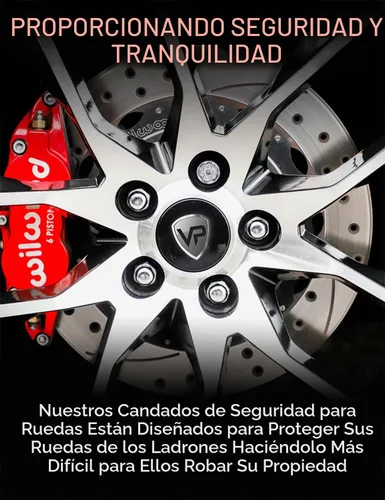 Vista 5 de Juego de 4 tuercas de rueda Veritek 14x1.5mm 38mm de longitud con llave hexagonal de 21mm y 22mm, negras, grandes, con asiento cónico