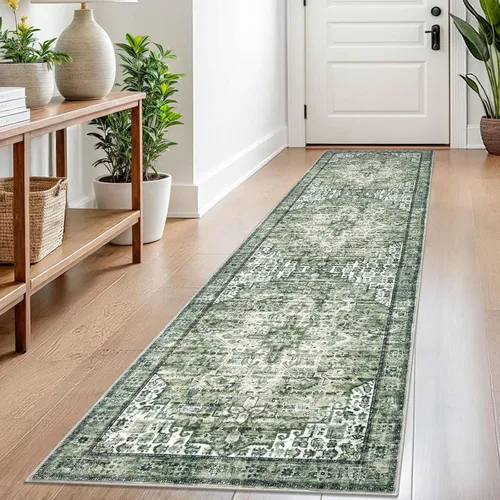 Vista 114 de SIILOOM Alfombra lavable de 2 x 3 pies, alfombra suave color taupe ceniza para entrada, tapete antideslizante para puerta de interior, tapete