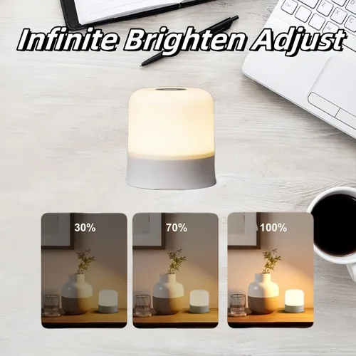 Vista 4 de Luz nocturna para bebé, 3 colores, luz de huevo para guardería, luz nocturna recargable, pequeña lámpara inalámbrica para mesa y mesita de noche