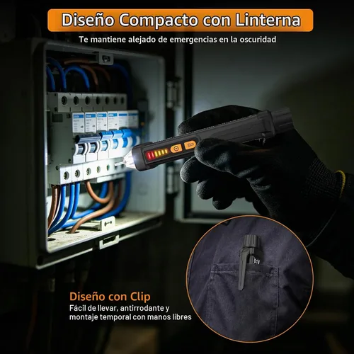Vista 6 de Probador de voltaje Neoteck 12-1000V AC pluma de probador eléctrico con linterna LED