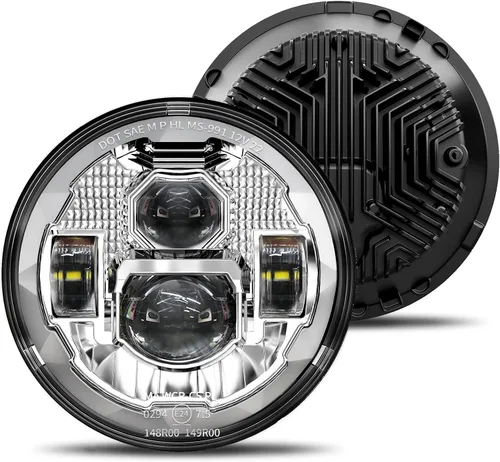 Vista 8 de HWSTAR Par de faros delanteros LED redondos 1000% brillantes antideslumbrantes de 7 pulgadas, compatibles con Jeep Wrangler JK, JKU, TJ, LJ, Chevy
