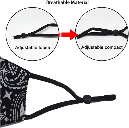 Vista 4 de Bandana de la cubierta de la cara, máscara de tela de algodón suave media cara protectora, pasamontañas de cachemira unisex de moda, talla única