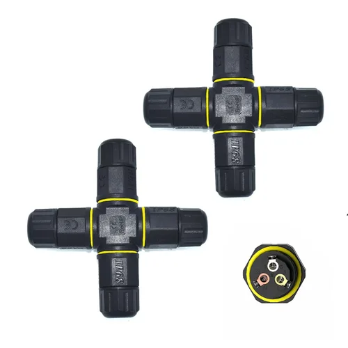 Vista 8 de Caja de conexiones IP68 de 3 vías para exteriores, impermeable, conector de cable eléctrico M16 para cables de 3 pines para rango de cable