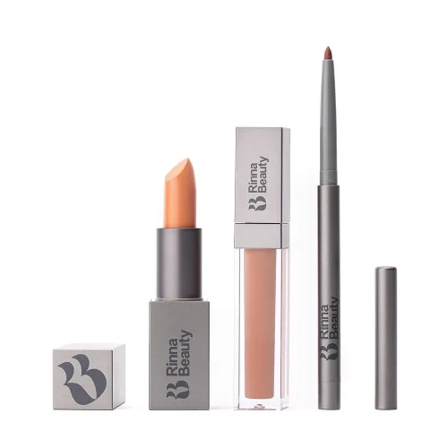 Vista 13 de Rinna Beauty Icon Lip Kit - Amelia - Kit de labios todo en uno, incluye lápiz labial, brillo de labios, delineador de labios, aspecto rosa dulce
