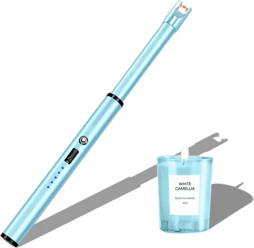 Vista 14 de Encendedor de velas eléctrico, resistente al viento, recargable por USB, sin llama, cuello largo, para velas, estufa de gas, chimenea, barbacoa