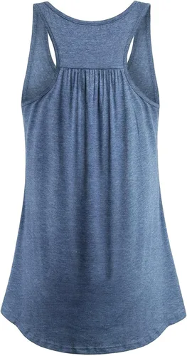 Vista 17 de Cestyle - Camiseta sin mangas para mujer, cuello redondo, corte holgado, para entrenamiento