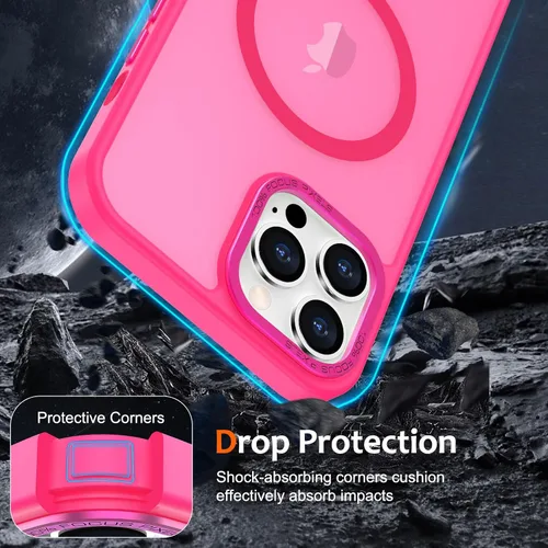 Vista 1249 de Anuck - Funda magnética para iPhone 11 compatible con MagSafe, carcasa trasera mate translúcida dura, borde de TPU, delgada, resistente a impactos