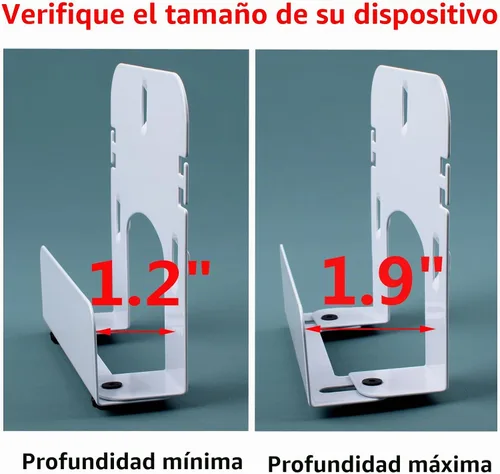 Vista 2 de Gmailmall - Soporte de pared ajustable para módem para la mayoría de reproductores multimedia estrechos, compatible con Roku, router, Fire TV, M4