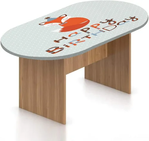 Vista 11 de XISUNYA Mantel ovalado ajustable para patio, decoración de cumpleaños, de poliéster, con bordes elásticos, diseño de búhos de dibujos animados