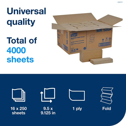 Vista 4 de Rollo de papel higiénico Jumbo blanco Tork T22 (Universal) y toalla de mano Tork Multifold Natural H2 (Universal)