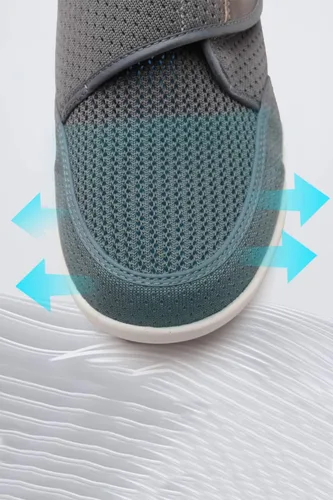 Vista 4 de Zapatos de hombre para diabéticos de talla grande con fertilizantes, zapatos ajustables para hinchazón de pies, antideslizantes, doble plantilla