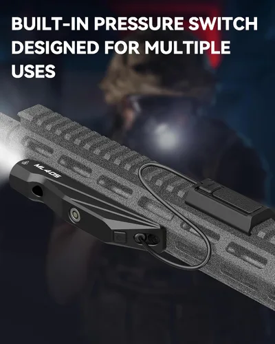 Vista 2 de VOTATU ML40S - Linterna táctica de 1450 lúmenes con interruptor de presión, compatible con riel M-Lok, luz de arma para rifle, función