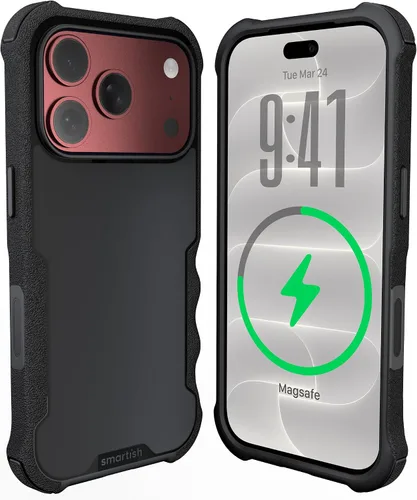 Vista 121 de Smartish Funda MagSafe, Gripzilla, agarre resistente, negro para iPhone 12 traje de noche negro