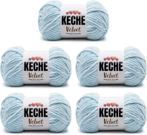 Vista 76 de Keche Hilo para ganchillo, hilo de terciopelo, chenilla suave, manta de bebé voluminosa amigurumi Yarn 3.53 oz (132 yardas) - Arona