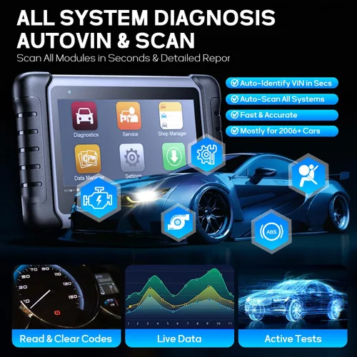 Vista 6 de Autel Escáner OBD2 MaxiCOM MK808Z Herramienta de diagnóstico automotriz - Igual que MK808S MX808S, Android 11, pruebas bidireccionales como MK900