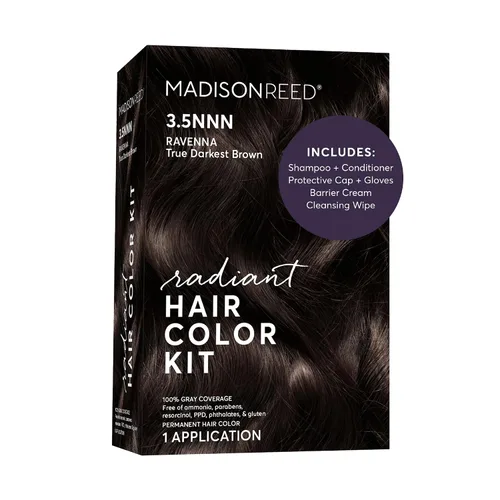 Vista 80 de Madison Reed - Kit de tinte radiante para el cabello, tinte permanente para el cabello, 100 % cobertura de canas, sin amoníaco, negro Parma 2.5NNN