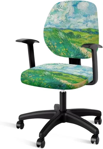 Vista 32 de Funda protectora elástica para silla de oficina con diseño de hongos artísticos, funda giratoria elástica para silla de escritorio, adecuada