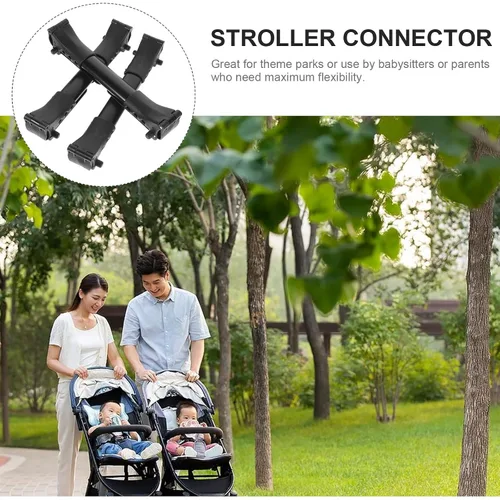 Vista 5 de ibasenice Conector de carrito de cochecito de 3 piezas para gemelos, accesorios universales para cochecito, accesorios universales para cochecito