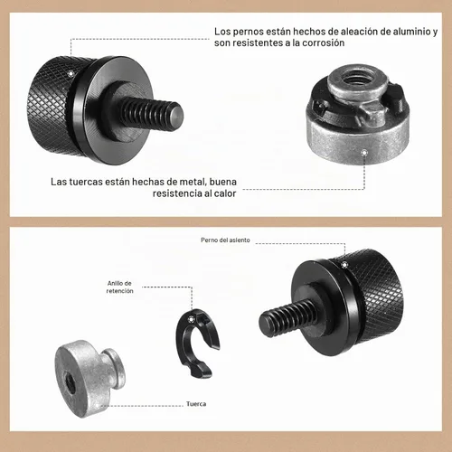 Vista 4 de Therwen - 8 tuercas de tornillo de asiento compatibles con Harley Davidson