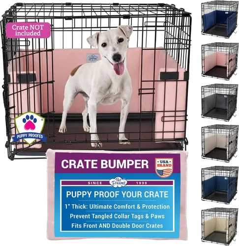 Vista 11 de Pet Dreams Parachoques para jaulas para perros, cómodo forro y protector de cola de perro para jaula interior, se adapta a jaulas iCrate de 18, 24