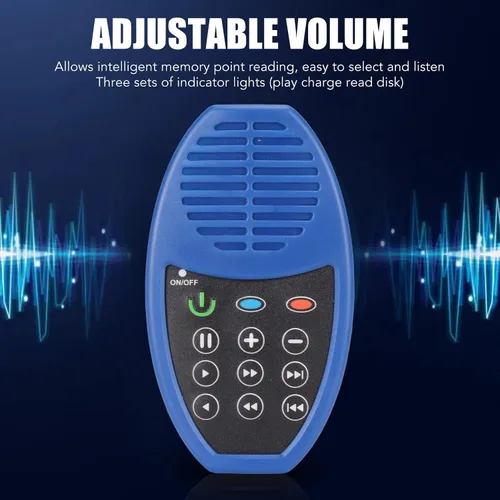 Vista 2 de Bewinner Mini reproductor de audio portátil de carga solar de la Biblia, 4GB, azul