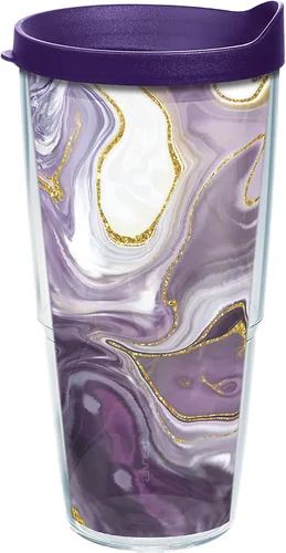 Vista 14 de Tervis Marble - Alexandrite hecho en Estados Unidos Vaso aislado de doble pared para viajes mantiene las bebidas frías y calientes, 16 onzas, Clásico