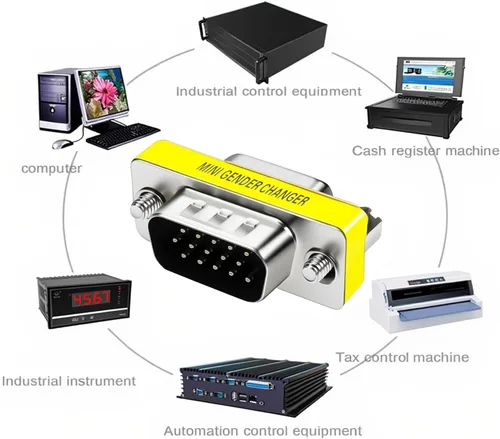 Vista 5 de Adaptador VGA, paquete de 5 acopladores macho a hembra, cambiador de género de alta resolución, SVGA, XGA, UXGA, Full HD, compatible con WUXGA