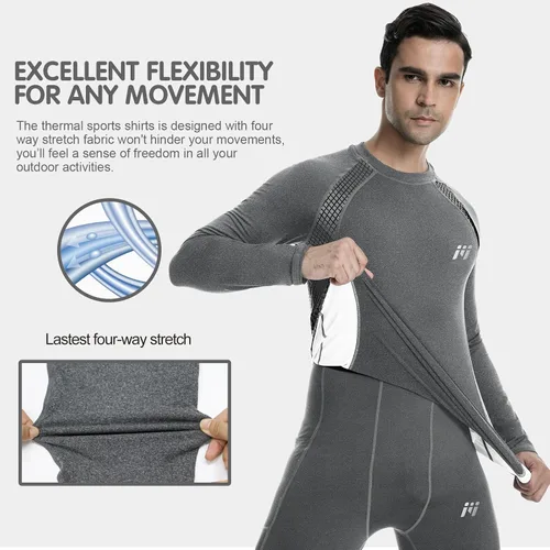 Vista 11 de MEETWEE Paquete de 4/5 camisas de compresión térmica para hombre, manga larga, forro polar, capa base, equipo de entrenamiento de invierno