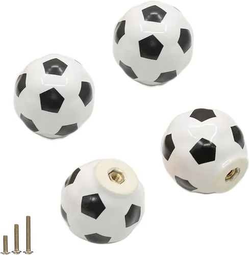 Vista 11 de Pomos de cerámica pesada para baloncesto, 4 piezas de pelota deportiva temática de fiesta para niños y bebés, decoración del hogar, manijas