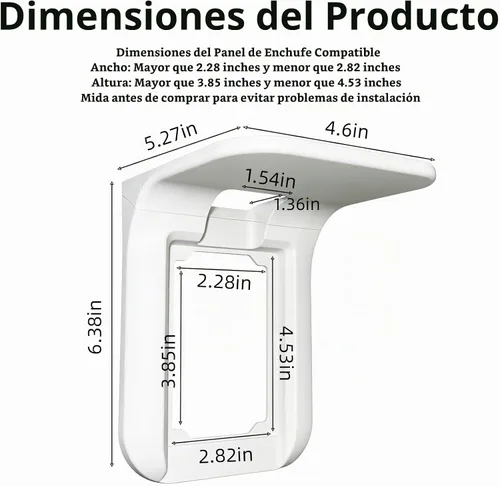 Vista 3 de Estante de salida, soporte de pared de baño con gestión de cables integrada, organizador de pared para decoración inteligente del hogar, ahorro
