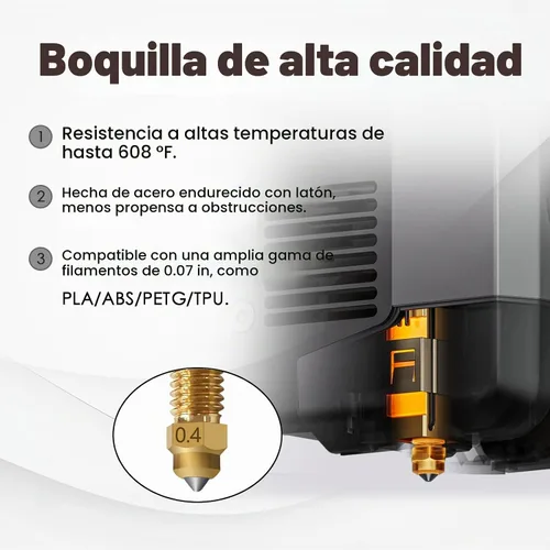 Vista 3 de 3 piezas para Centauri Carbon 2/CC2 Hotend de cerámica de 0.016 in boquilla de latón de acero endurecido, extrusora de impresora 3D, extremo
