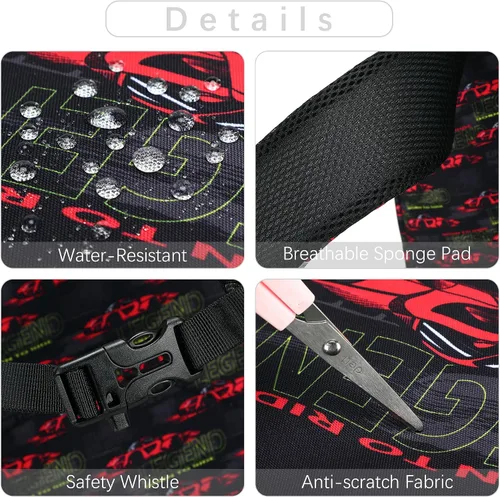 Vista 5 de abshoo Mochila infantil para niñas, escuela primaria y jardín de infantes, bonita mochila escolar, negro, (car black), Mediana, Lindo