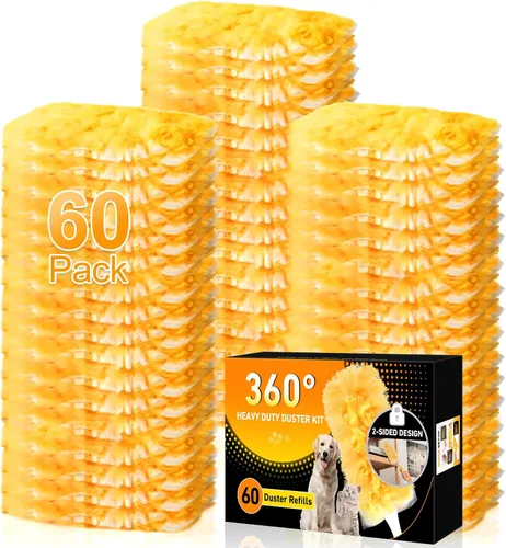 Vista 10 de Kit de repuestos de plumero de 360° para plumero Swiffer, paquete de 25 y 1 mango, plumeros multisuperficie con 4 veces de potencia de limpieza. Kit