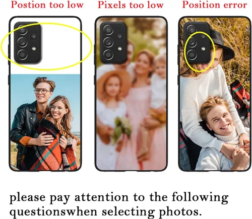 Vista 3 de Funda personalizada para Samsung Galaxy A53 5G, funda protectora de poliuretano termoplástico suave contra arañazos, color negro