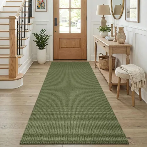 Vista 126 de KOZYFLY - Tapete para puerta de interior, lavable, pequeña, antideslizante, con respaldo de goma, felpudo de algodón para el hogar, color negro