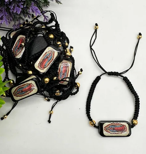 Vista 2 de 12pcs Recuerdos para bautizo Pulseras de Cuerda de Virgen de Guadalupe Bautizo Party Favores