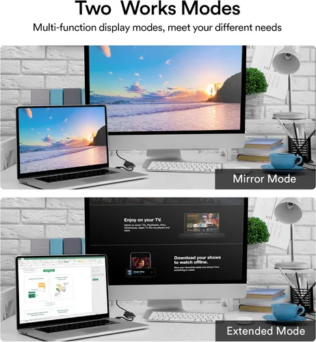 Vista 5 de Adaptador, DisplayPort (DP) a VGA macho a hembra convertidor (negro)