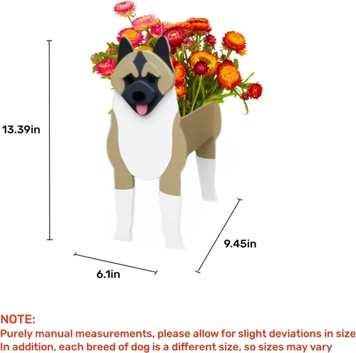 Vista 3 de Macetero de flores para perros, regalos para mujeres, bonitas macetas de PVC para perros, macetas para interiores y exteriores, maceta de jardín