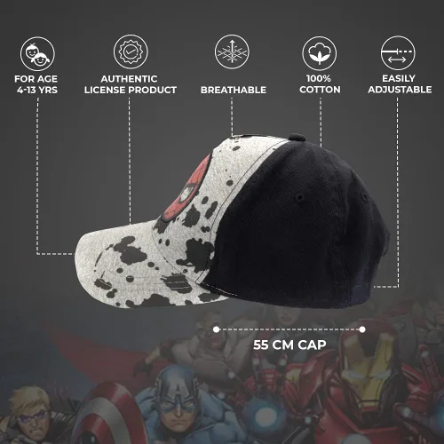 Vista 4 de Marvel Spiderman Hat for Boys, Breathable Spiderman Baseball Cap for Toddlers, Boys Ages 3-9