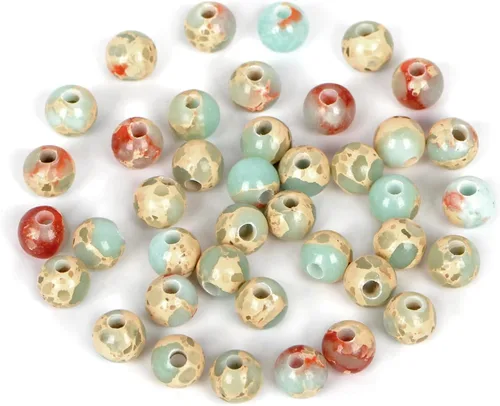 Vista 14 de AD Beads Cuentas de gema natural de 8 mm redondas sueltas con gran agujero de 2,5 mm, 40 piezas (turquesa africana)