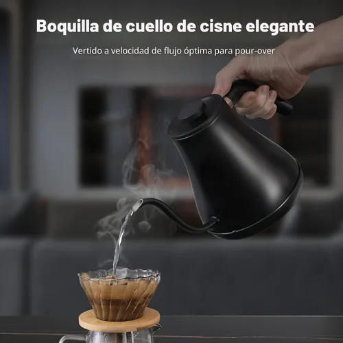 Vista 5 de Mecity Hervidor eléctrico de cuello de cisne para verter sobre hervidor de ± 1 ℉, control de temperatura, caldera de agua de calentamiento rápido